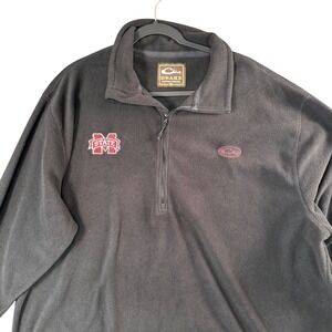 Mississippi State Bulldogs Drake Clothing Company Mens 3X Black Fleece 1/4 Zip